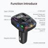 Bluetooth 5.3 Car FM Transmitter PD 30W Dual USB 4.2A Fast Charger Ambient Light Handsfree Radio Modulator MP3 Player Support TF U Disk