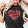 Heart-Shaped Cartoon Cats Shirt, Cute Cat Lover Apparel, Playful Cat Heart Tshirt, Valentine's Day Gift For Animal Enthusiasts, Love Cat Tee
