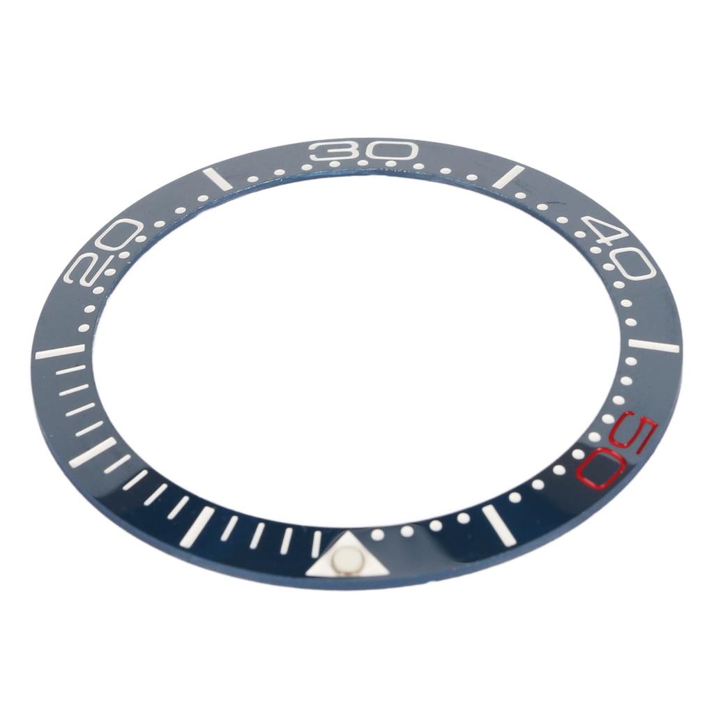 Ceramic Watch Bezel Ring 38mm Watch Bezel Insert Replacement Parts Accessory for Watchmaker Blue Base Red Digit