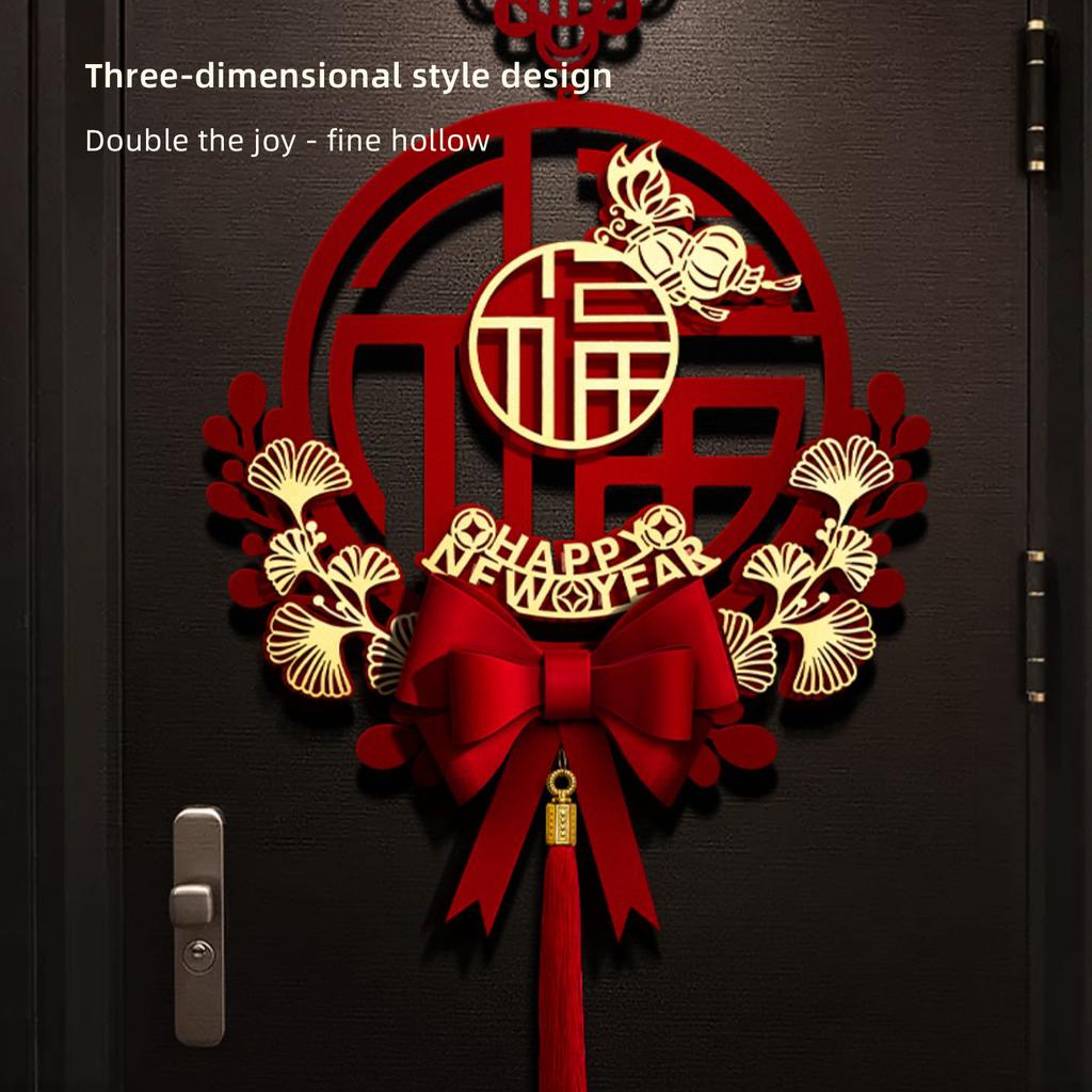 Chinese Knot Fu Character Hanging Ornament Rabbit Year Chinese New Year Pendant Decoration for Home Entrance Door