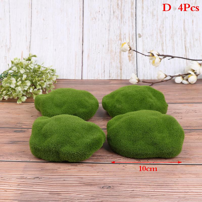 4Pcs Micro Landscape Artificial Moss Stone Fairy Garden Bonsai Fake Moss Decor