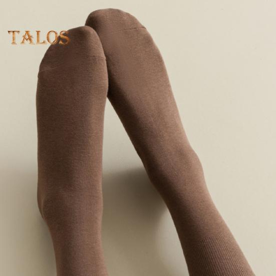 Women's Retro Mid-Calf Socks Warm Crew Socks Solid Color Cozy Stacking Socks No Pilling Soft Long Socks for Fall Winter