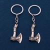 Viking Celtic Wolf & Raven Axe Rune Charm Keychain - Nordic Men's Pendant Ornament