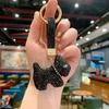 Korean Crystal Dog Pendant Blingbling Rhinestone Car Keyring  Backpack Decor