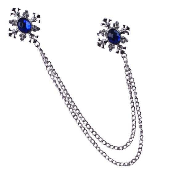 Suit Brooch for Men & Women Double Staggered Metal Hanging