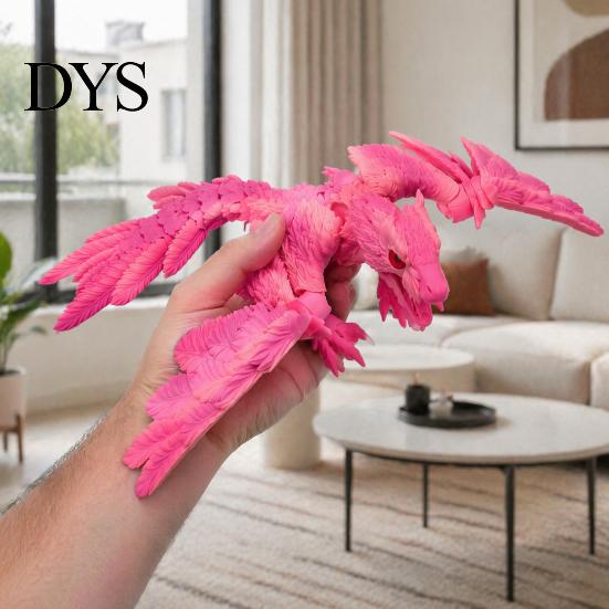 Gift for Dragon Lovers Flying Toy with Movable Joints, 3D Printed Realistic Articulated Figurine Model, PLA Ornament Office And Home Display Flexible