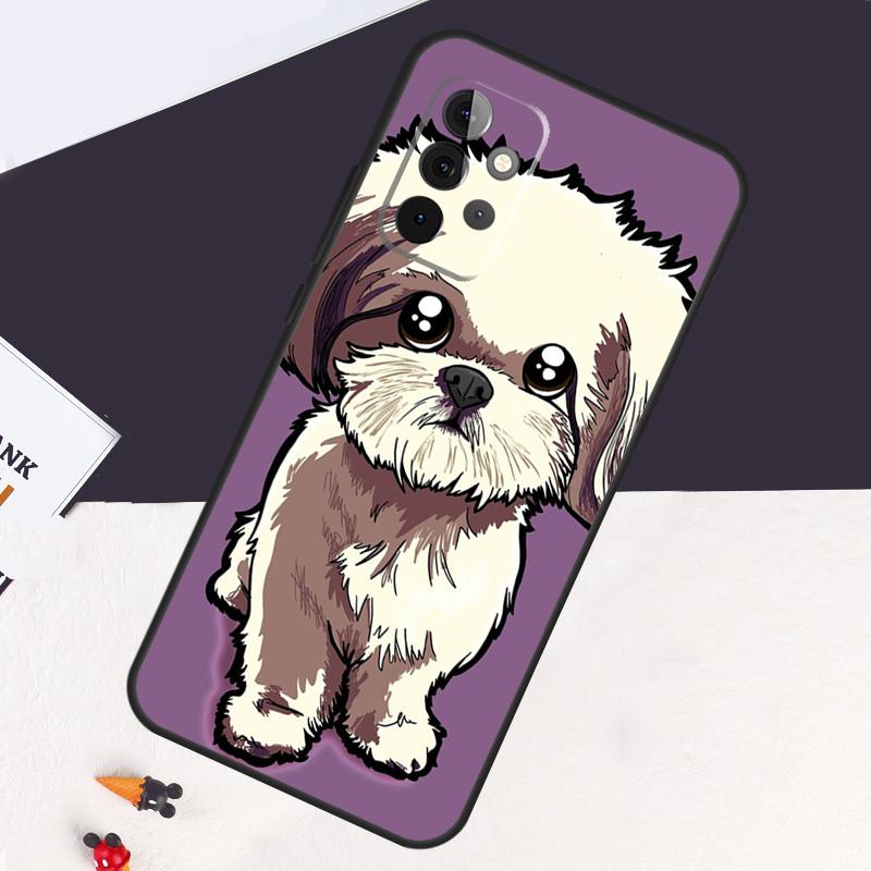 Cartoon Shih Tzu Dog Case For Samsung Galaxy A14 A55 A06 A05 A36 A26 A16 A54 A34 A22 A32 A52 A35 A15 A53 A13 A56