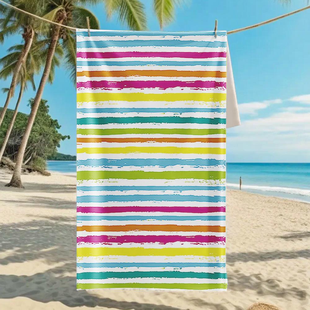 New, Double-sided Velvet Beach Towel Quick-drying Sports Towel Printed Bath Towel