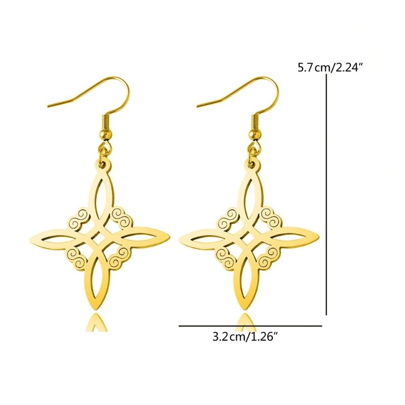 Simple Alloy Witchcraft Drop Earrings Hollow Amulet Witch Knot Pendant Earring Unique Charm Dangle Earrings Jewelry
