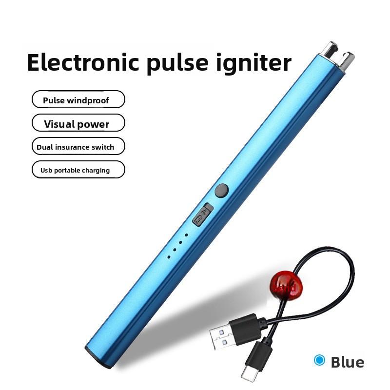 

Перезаряжаемая USB зажигалка Креативная кухонная горелка для свечей, Ветрозащитная зажигалка Уникальный кухонный гаджет синий