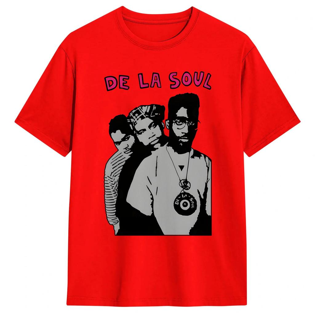 Hip Hop De La Soul 100 Cotton T Shirt For Unisex Beach Vintage T Shirts Crewneck Novelty Tees Oversized Design Clothes
