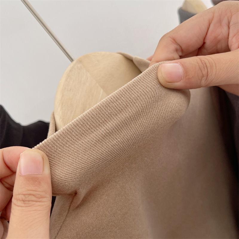 Podzim Zima Děti Děti Kluci Dívčí Trička Topy Rolák Jednobarevný Dlouhý rukáv Teplý fleece Spodní Košile Trička pro děti