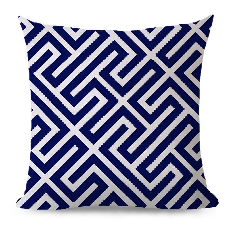 Japanese Printed Geometric Pillow Cover Office Sofa Cushion Cushion Cover Linen Pillow Cover