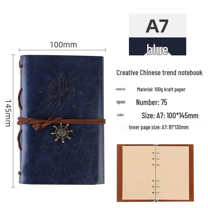 Retro Piratenschiff Loseblatt Reise-Tagebuch Notizbuch