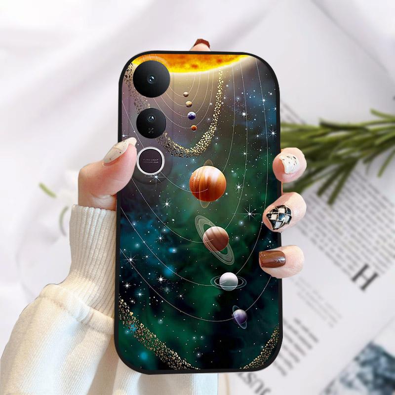 For Vivo V50 Lite 5G Case Fashion Luxury Printed Black Matte Soft TPU Silicone Bumper Cover For Vivo V50Lite 4G Phone Case Funda
