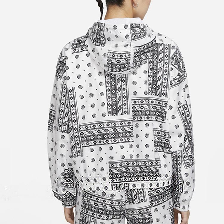 Nike Cashew Flower Hooded Casual Jacket Women Jacket White CU5893-100