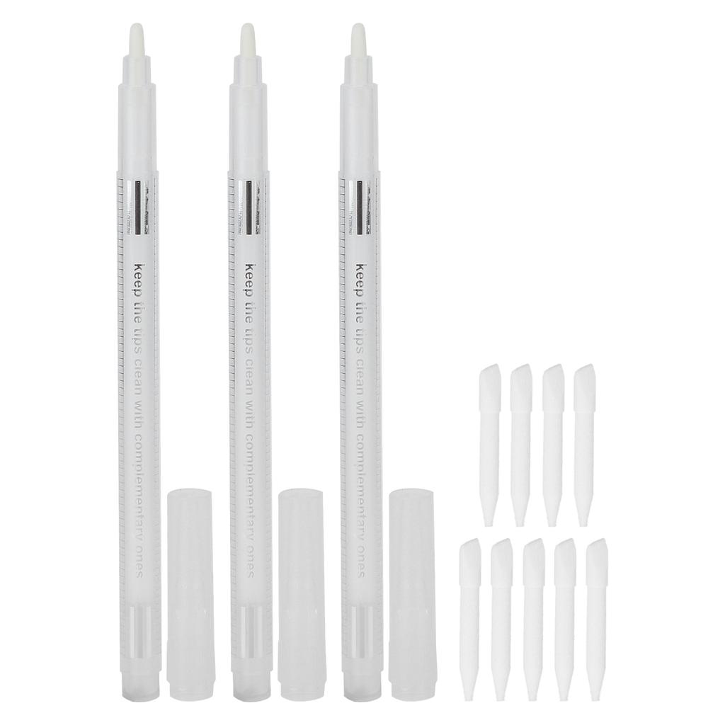 3Pcs Marker Erase Pen Gentle No Odor Skin Marker Wiping Pen with 9 Replacement Heads for Eyebrow Lip