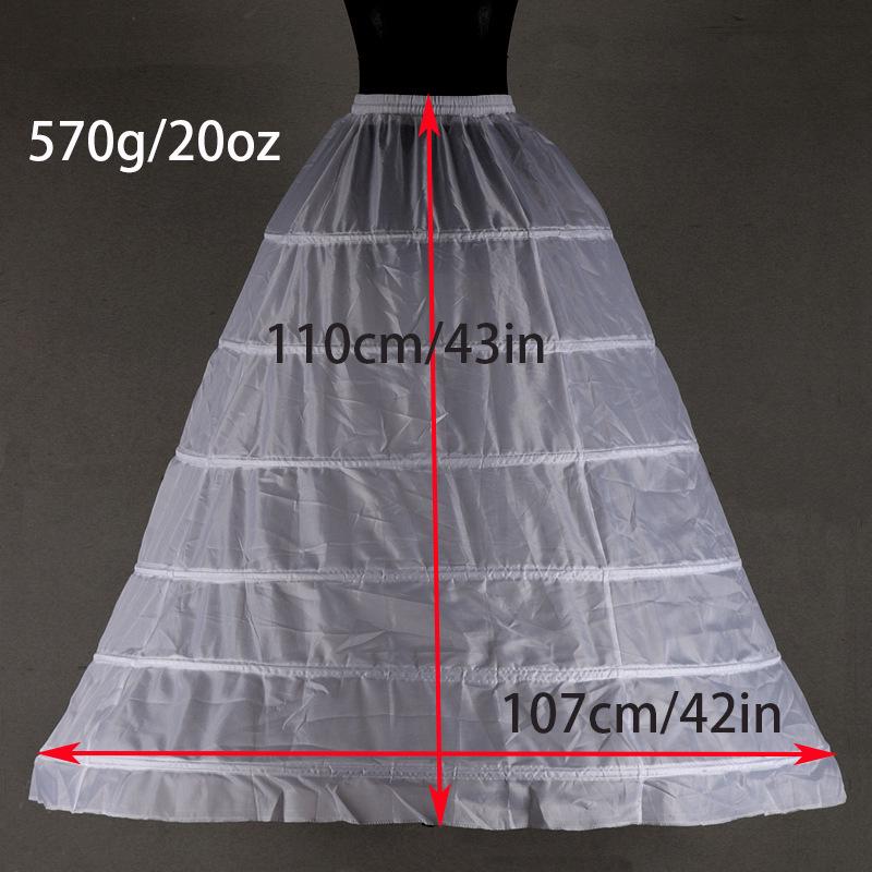 Adjustable Three-Ring Bridal Petticoat Crinoline Slip for European & American Wedding Dresses