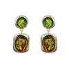 French Geometric Court-Style Dangle Earrings - Luxurious, Retro, Natural Niche Design