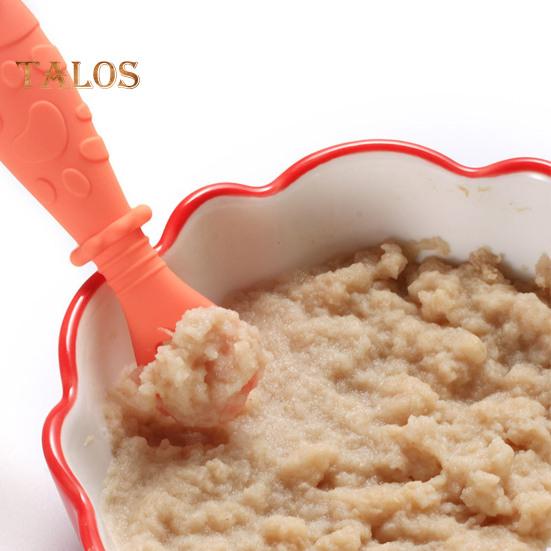 Buy 2Pcs Spoon Cats Paw Antislip Silicone Food Grade Baby Spoon at