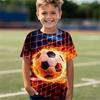 Summer Round Neck Football Pattern 3D Printed Top Fashionable Casual Short Sleeved Children's Boy T-shirts