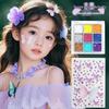 Children's Sequin Eyeshadow & Butterfly Rhinestone Stickers - Glue-Free, Self-Adhesive Stage Makeup for Performances