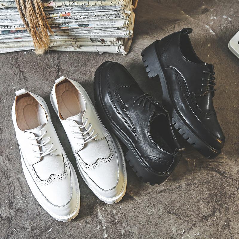 Leather Shoes Men'S Brock British Casual Trend Business Dress Inner Height Increase Youth Suit Wedding Shoes Px92-J