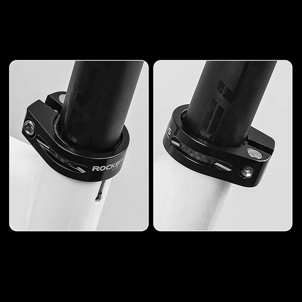 Bicycle clamp for seatpost 272 and 286 mm under saddle with screw, black