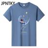 JPNTKY Cotton Short Sleeve T-shirt Men's Fashion Loose Half Sleeve Shirt Printed Compassionate Shirt