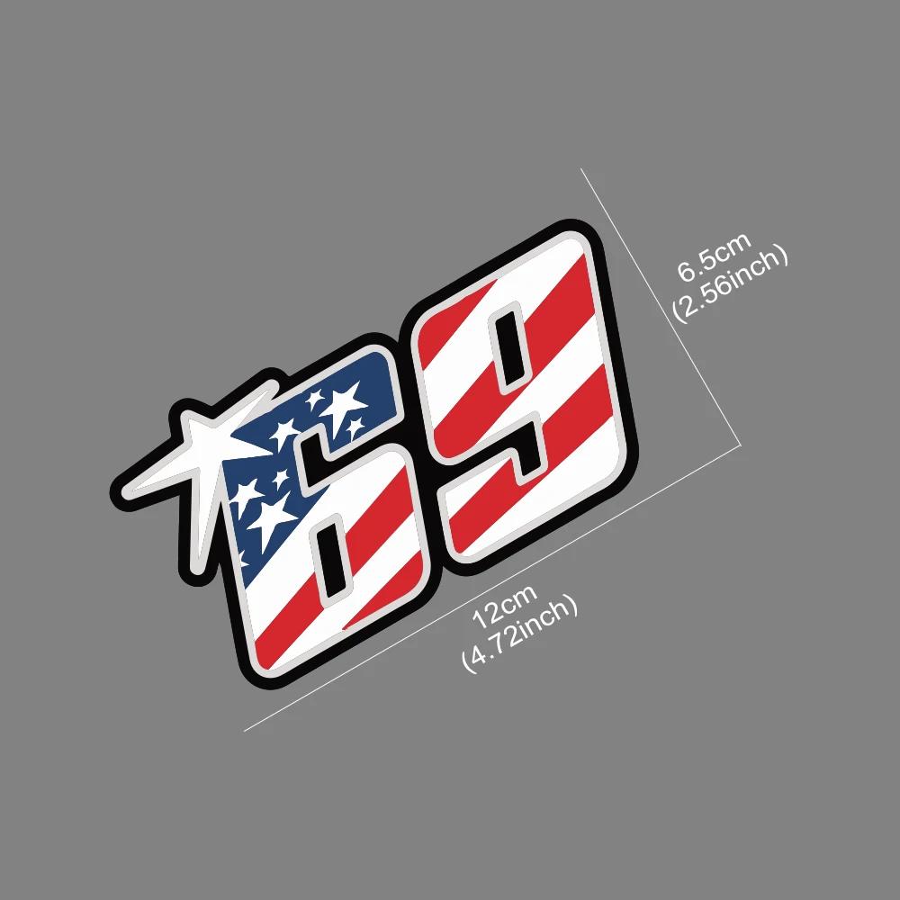 Motorcycle Stickers USA Flag Number 69 Decoration Fuel Tank Helmet Cover For Honda SP 125 Shine Hero Motor Yamaha Bajaj Kawasaki