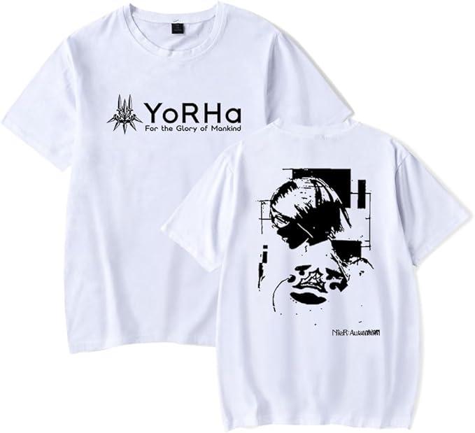 NieR Automata 2B Yorha Harajuku Tričko Letní Unisex Dámské Streetwear Tričko Košile Krátký Rukáv