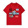 Men's 100% Cotton Crew Neck Short Sleeve T-Shirt, Argentina Soccer No.10 Lionel Messi Print Casual Sport Tee for Fans Daily Wear