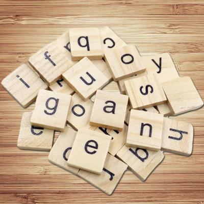 100Pcs English Alphabet Word Scrapbooking Letter Block Puzzle Kids Children Toy