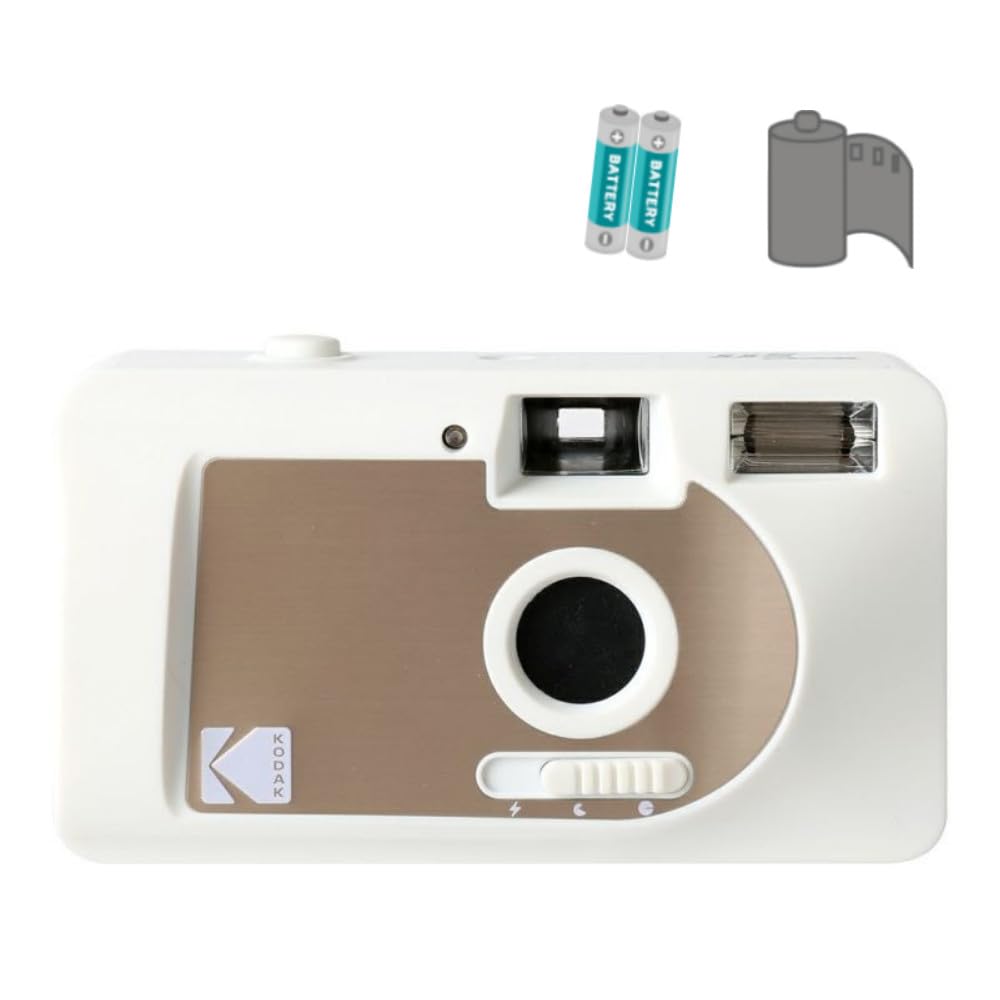 

Kodak S88 Film Camera, 36-Exposure Film, and AA Batteries (Set of 3) (White x Gold)