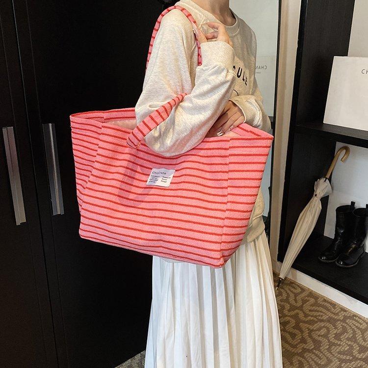 New Niche Bag, Striped Fashion, Lazy Style Tote