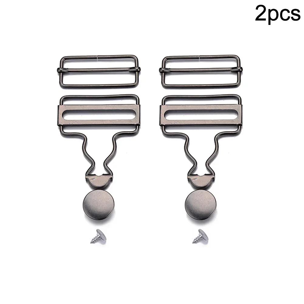 2Pcs Dungaree Fastener Buckle With Jeans Buttons Clips DIY For Denim Jacket Jumpsuits Metal Repair Clothes Supplies