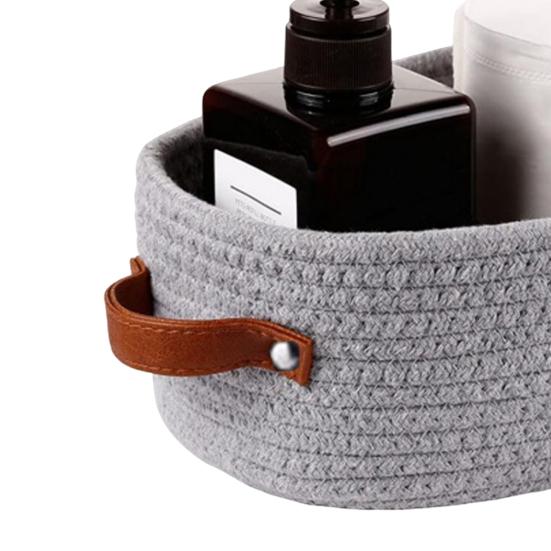 Small Storage Basket with Handle Small Woven Basket Pets Decorative Shelf Organizer Home Office Mini