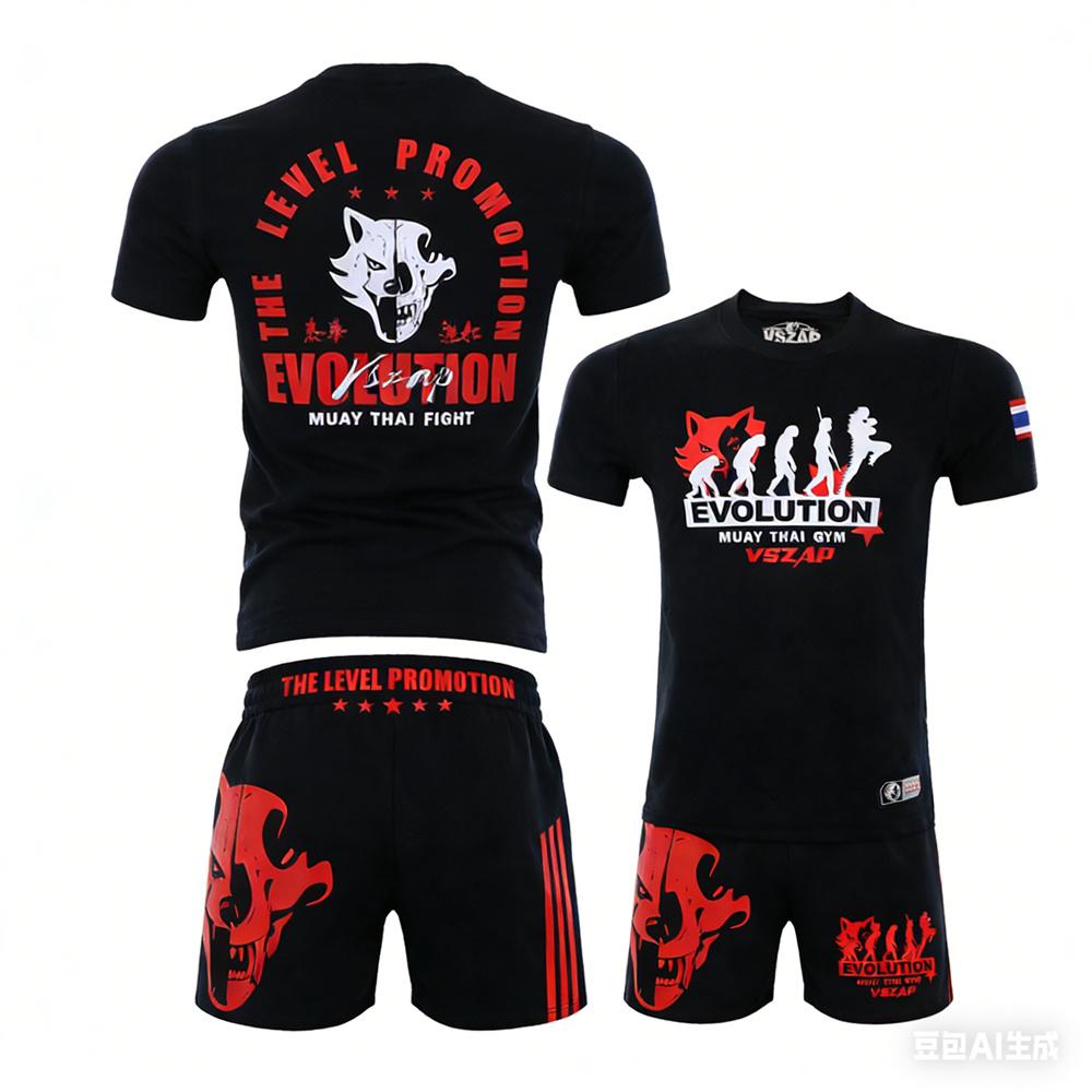 Set due pezzi T-shirt e pantaloni da Boxe Estiva Set T-shirt Muay Thai Set Allenamento T-shirt Muay Thai Tuta Sportiva y2k Nuovo Set Muay Thai