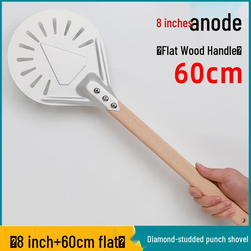 Perforated Aluminum Long Handle Pizza Peel Flat Handle