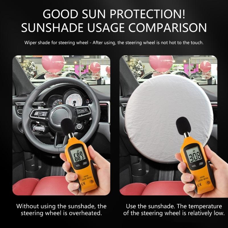42CM Car Steering Wheel Sunshade Cover Heatproof Automotive Steering Wheel Protector Universal Not Burn for Auto