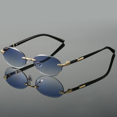 Occhiali da Sole Ovali alla Moda Retro Metallizzati Sfumati da Donna Eleganti per Vacanze Spiaggia Occhiali da Sole Anti UV Chic da Uomo per Guidare