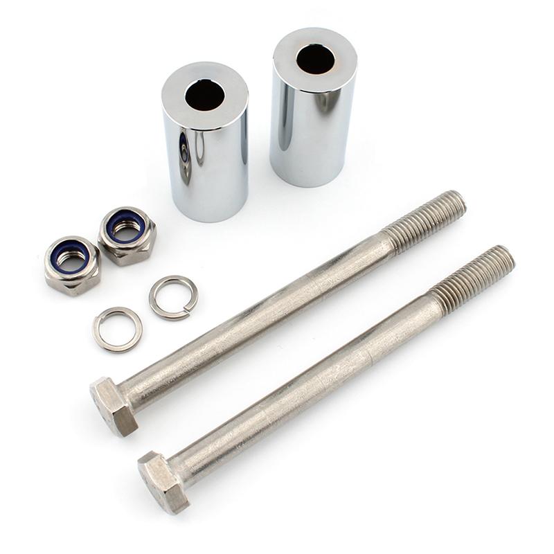 Chrome 2" Motorcycle Handlebar Risers Spacers Extension Kit with Bolts for Kawasaki Vulcan 800 900 1500 1600 Cruisers Chopper Riding Comfort