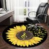 1pc Office Carpet Chair Mats Sunflower Music Notes Artwork Perfect for Decorating Office Chairs, Living Rooms, Or Bedrooms