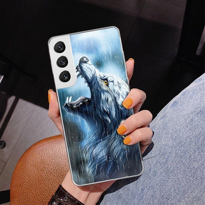 Angry Animal Wolf Fierce Phone Case For Samsung Galaxy S24 S25 Edge S26 Ultra S23 S22 S21 Plus S20 FE + Personalized Print Cover