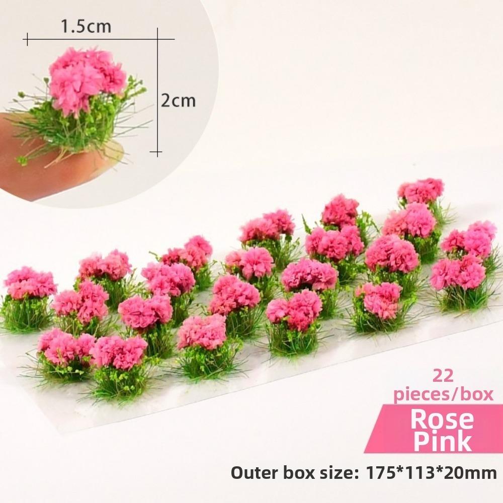 22pcs/set Multicolors DIY Miniature Garden Decor Plastic Landscape Wargame Grass Tufts