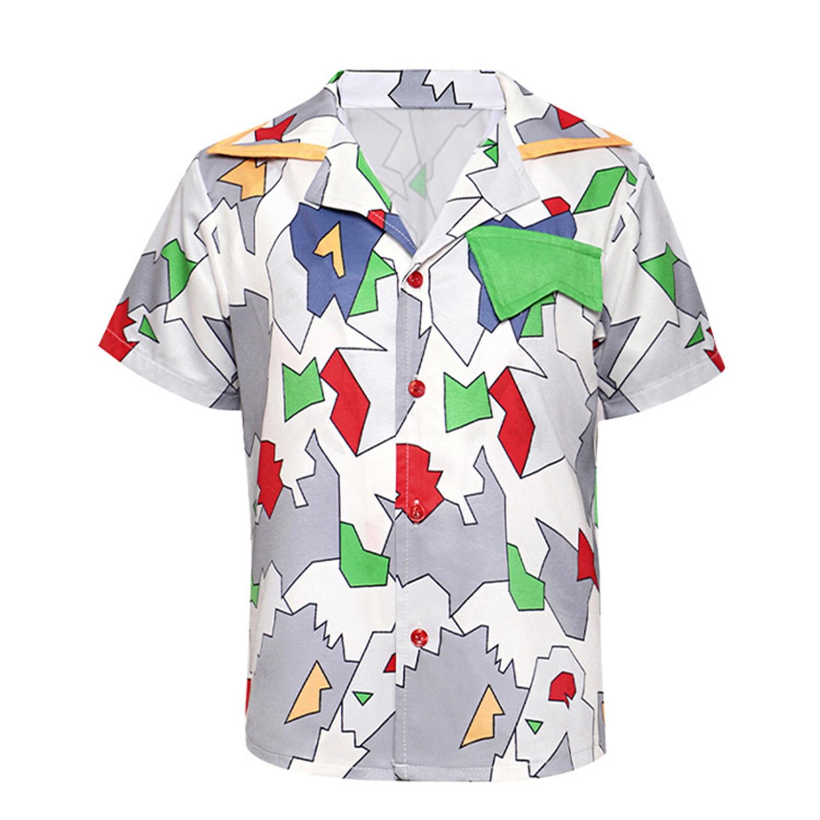 

Child And Adult Shirt Button Up Men s T-Shirt Boys Baseball Tee Youth Short Sleeve Tops L