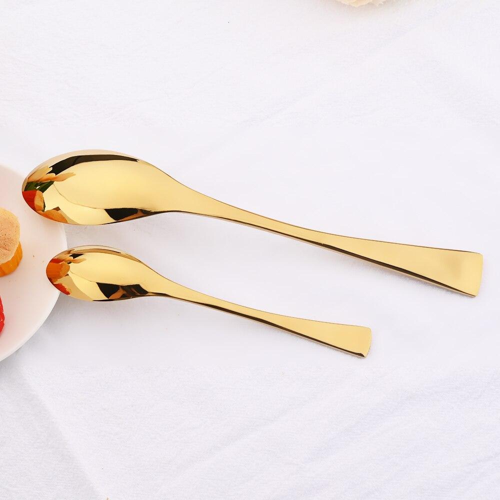 24pcs Shiny Gold Dinnerware Set Upscale 304 Stainless Steel Cutlery Set Steak Knife Fork Spoon Flatware Party Kitchen Tableware