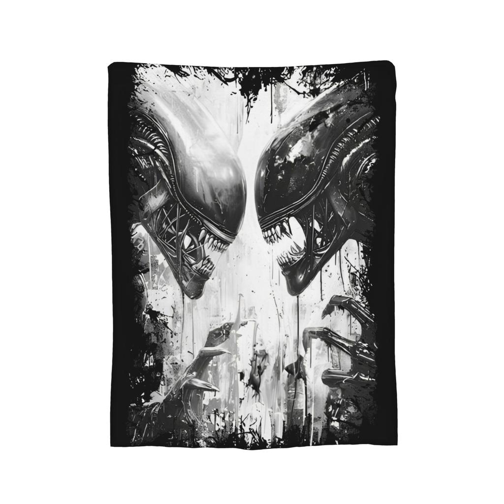 Aliens 45th Anniversary Xenomorph Blanket Coral Fleece Plush Textile Decor Space Multi-function Throw Blanket for Bedding Quilt
