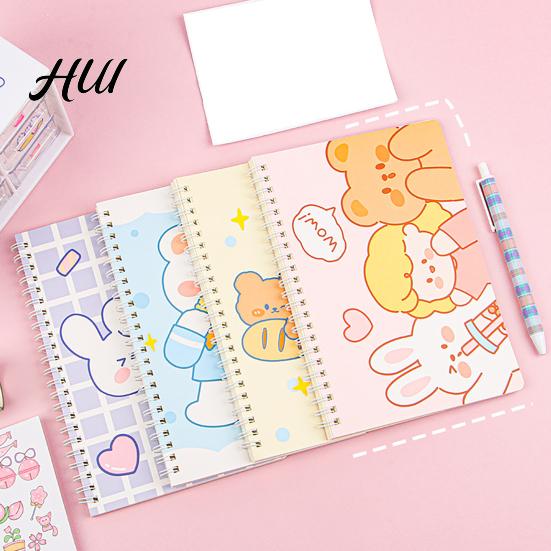 Lightweight Notebook For School Cute A5 Spiral Notebooks, Kawaii Animal Journals, 8.15" x 5.51" Lined Compact Writing Paper Notebook, 60 Sheet Journal
