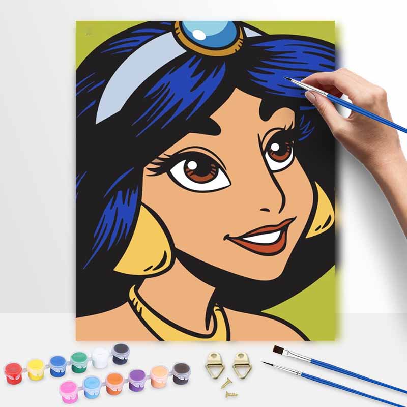 Disney Princess Jasmine Oil Painting Art Set Handmade Diy Gift Home Decoration